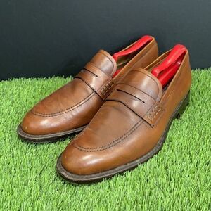 Men’s Jack Erwin Brown Leather Dress Penny Loafer, Size 8.5D